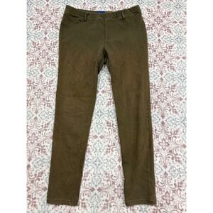 Simply Styled by Sears Womens Olive Brown Pull On Stretch Pants Size Large L/G